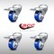Service Caster 3.5 Inch SS Blue Polyurethane Swivel Bolt Hole Caster Set with Total Lock Brake SCC-SSBHTTL20S3514-PPUB-BLUE-4 - alternate 5